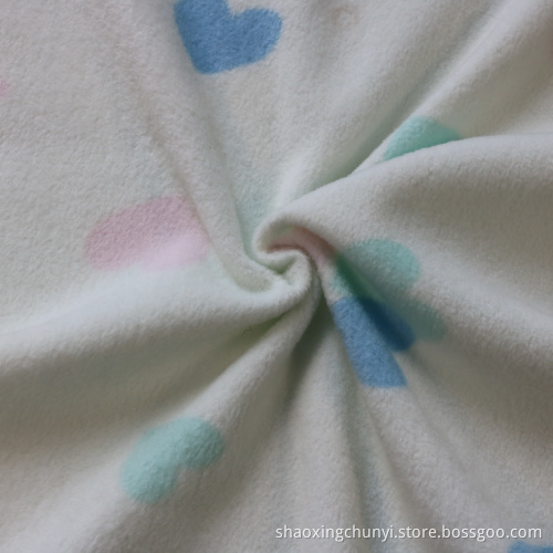 Hot Selling Heart Mönster 100%Poly Polar Fleece Fabric